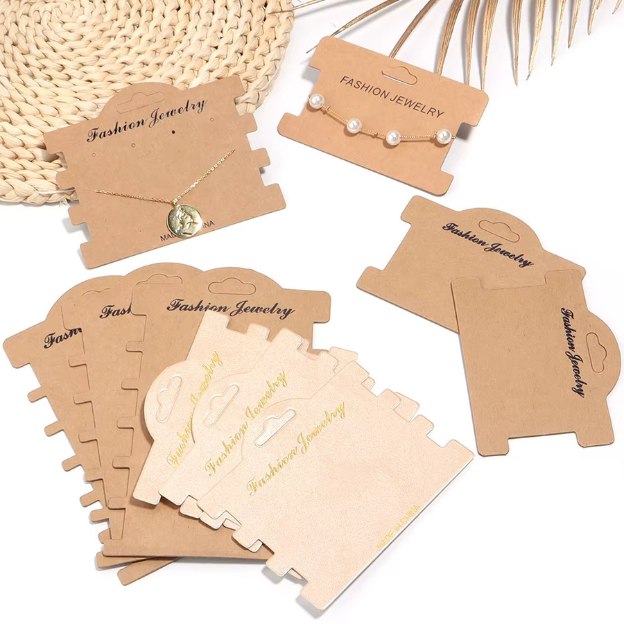 Filluck Schmuck Display Karten aus Papier in Braun zur Organisation von Halsketten, Ohrringen, Haarnadeln und Anhängern - Bild 2