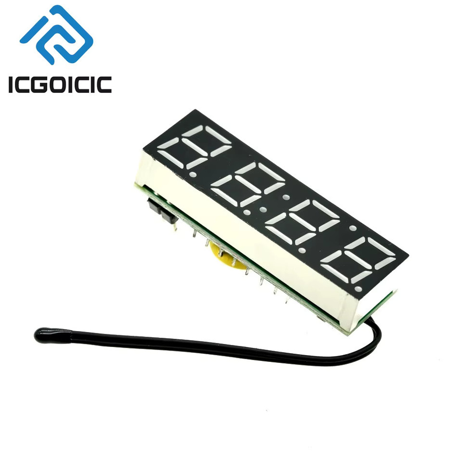 ICGOICIC 3 in 1 Digitaluhr mit LED-Display DS1302 R8025T als Temperatur- und Spannungsmodul mit Thermometer und Voltmeter in Rot, Blau und Grün - Bild 2