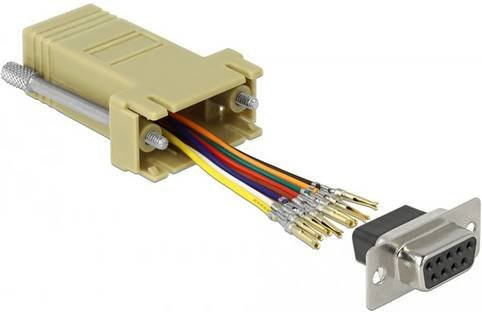 Delock 66164 RJ45 zu VGA Adapter mit D-SUB-Stecker 9pol. und RJ45-Buchse in Schwarz, Grau und Edelstahl - Bild 1