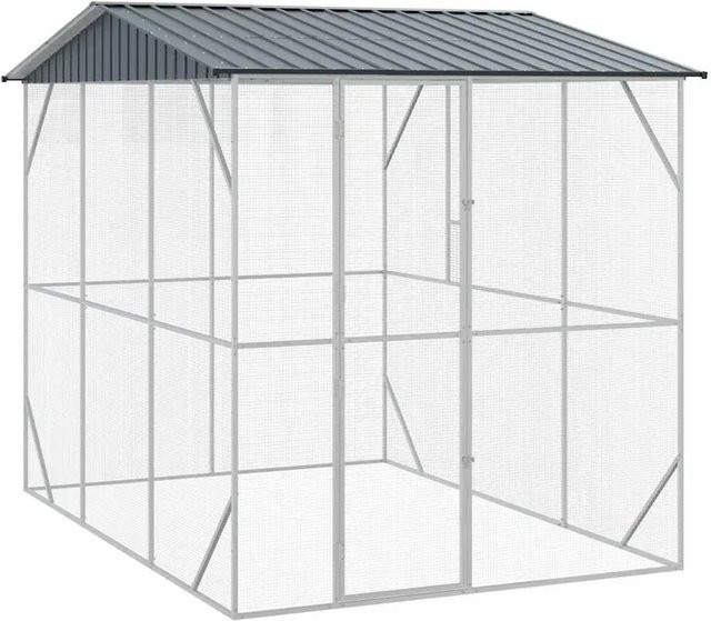 vidaXL Vogelkäfig aus verzinktem Stahl in Anthrazit B/T/H: 227 x 310 x 247 cm - Bild 1