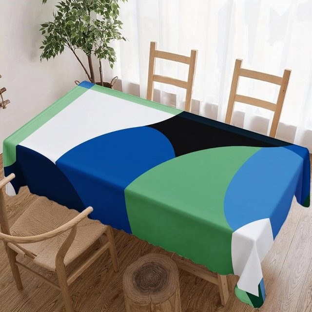 Wasserdichte und waschbare Tischdecke von JINGYUE Pet mit abstraktem geometrischem Muster, rechteckig, Mehrfarbig, B: 100 cm, L: 160 cm - Bild 1