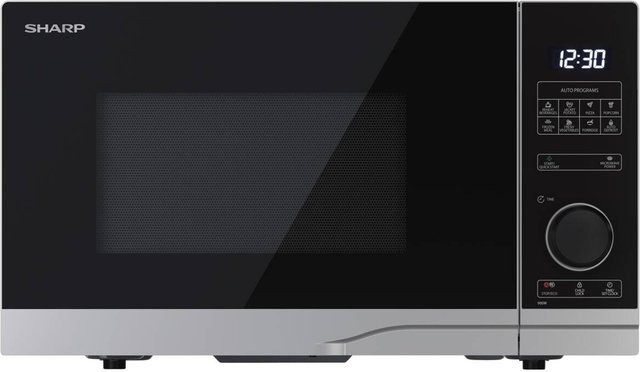 Sharp Mikrowelle YC-PS254AE-S Solo in Silber mit Glasfront, B/H/T: 48,3 x 28,1 x 40,3 cm - Bild 1