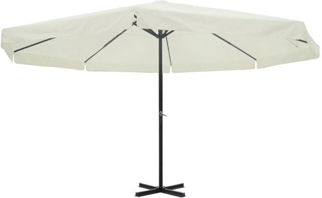 vidaXL Sonnenschirm aus Aluminium und Polyester in Weiß mit 500 cm Durchmesser - Bild 1