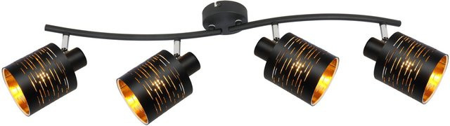 Globo LED-Strahler Tunno Deckenlampe aus Metall in Schwarz und Gold/Messing mit E14 Fassung - Bild 1