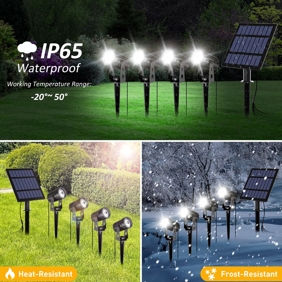 T-SUNRISE Solar LED Außenstrahler mit RGB-Funktion und IP65 Wasserdichtigkeit für den Garten - Bild 4
