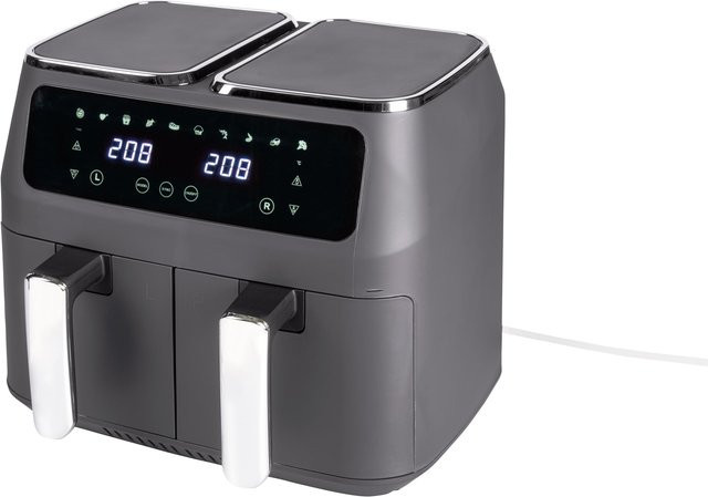 Genialo Heißluftfritteuse Duo mit Dual Zone und Digital Display in Grau - Bild 1