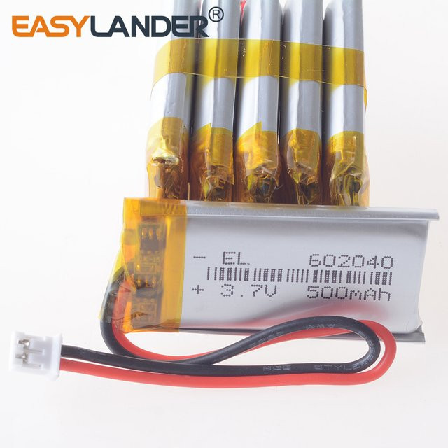 Easylander Li-Polymer Li-Ionen-Akku 3,7 V 500 mAh mit JST2.0 2P und JST2.54 2P Anschlüssen in Silber - Bild 1