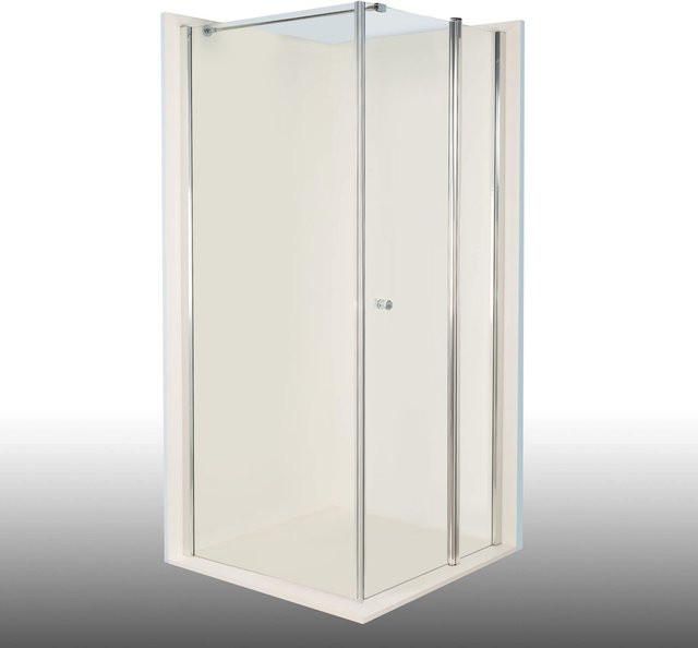 Dusbad Vital 2 Duschkabine Kombination mit Drehtür rechts und Duschwand links, Farbe Transparent/Silber, Breite rechts: 75 cm, Breite links: 97,5 cm - Bild 1