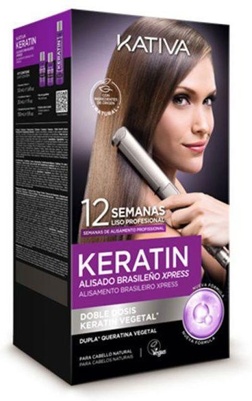 Kativa Keratin Express Brasilianisches Glättungsset, 3-teilig, Normales Haar - Bild 1