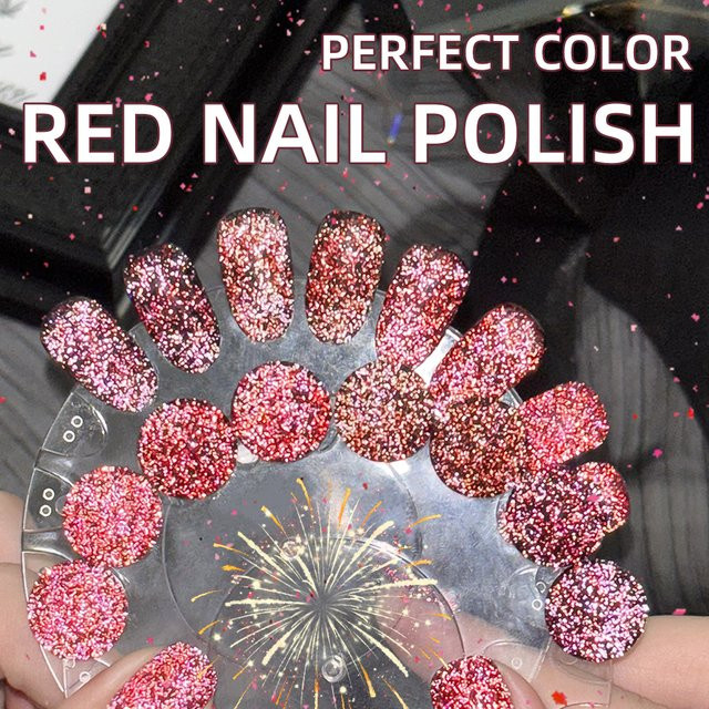 PERFEKTE FARBE Glitzer-Nagellack, Dunkelrot, 12 ml - Bild 1