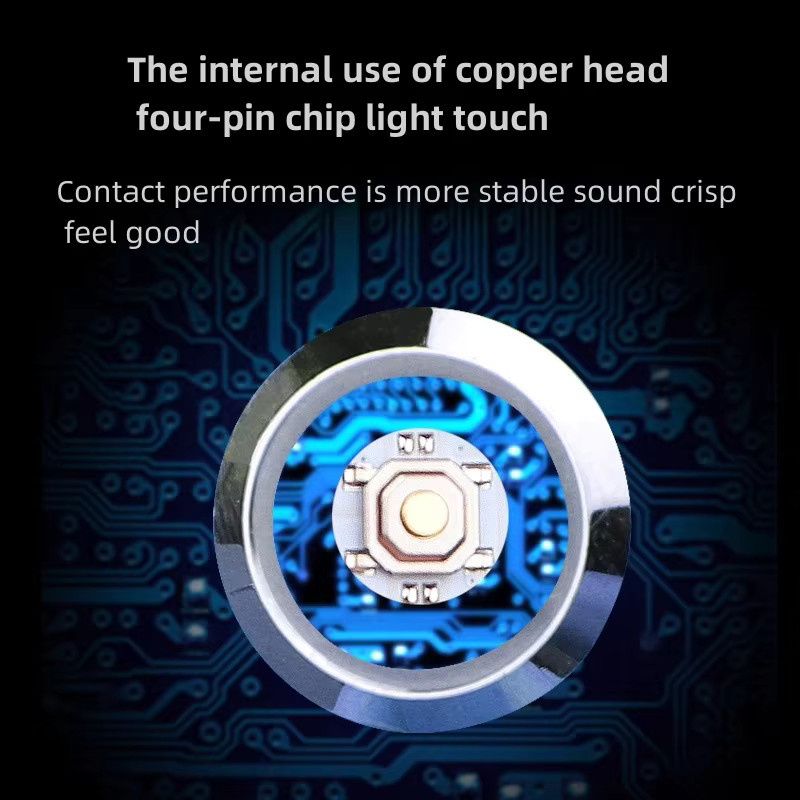 LYUNN Licht-Touch-Taste, runder RGB-Schalter in Schwarz, wasserdicht nach IP65, ultradünnes Metalldesign für Start-Stromsignale - Bild 4