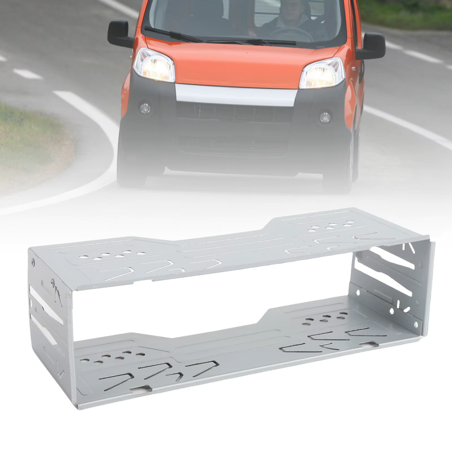 Qiilu ISO 1DIN Auto Stereo Radio Installationsrahmen in Silber, B/H/T: 178 x 50 x 68 mm - Bild 2
