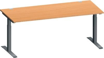 Schäfer Shop Genius Schreibtisch MODENA FLEX in Buche und Anthrazit, Rechteck mit T-Fuß, B: 180 cm, T: 80 cm, H: 65-85 cm - Bild 1