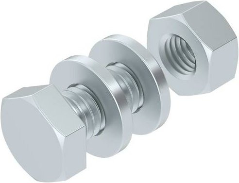 OBO Bettermann Sechskantschraube aus Stahl, feuerverzinkt, Farbe: Silber, Durchmesser: 6 mm, Länge: 12 mm, 100 Stück - Bild 1