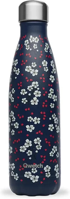 Qwetch Originals Borosilikat-Isolierflasche Hanami in Blau - Bild 1