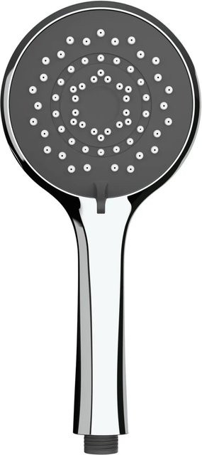 Wenko Handbrause Water Saving in Grau-Chrom mit Anti-Kalk-Funktion und Regen-Effekt, Durchmesser: 11 cm - Bild 1