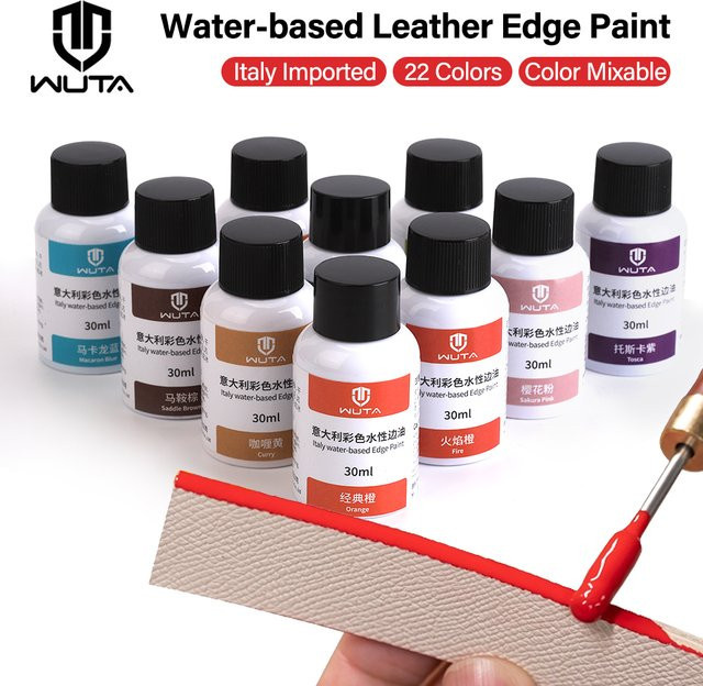 WUTA Professionelle Lederrandfarbe für DIY-Handwerk und Leder-Schuhkanten, Multicolour, 30 ml - Bild 1