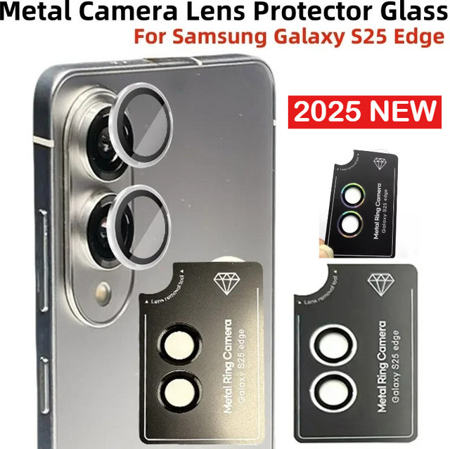 Metall Kamera Objektiv Glas Schutz für Samsung Galaxy S25 S25 Plus S25 Ultra und S24 FE mit 9H HD Abdeckung in Schwarz und Grün - Bild 1