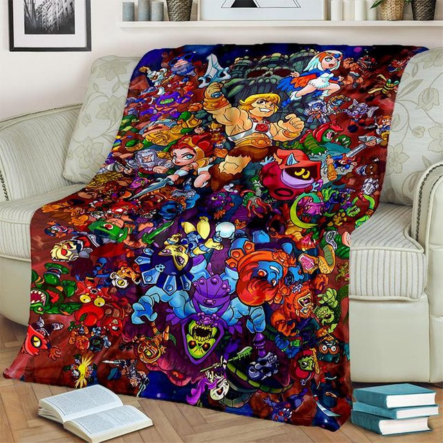 He Man Masters of the Universe Cartoon-Decke aus Polyester, weiche Überwurfdecke in Multicolour, B/B: 75 x 90 cm - Bild 1