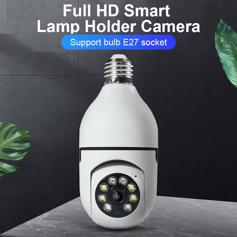 Amzwn Drahtlose WiFi Überwachungskamera mit 1080P HD Auflösung, E27 Glühbirnen-Design, Nachtsicht und Audio, Farbe: Weiß - Bild 2