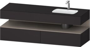 Duravit Einbauwaschtisch-Möbel-Set Qatego in Schwarz, B/T/H: 160 x 50 x 60 cm - Bild 1
