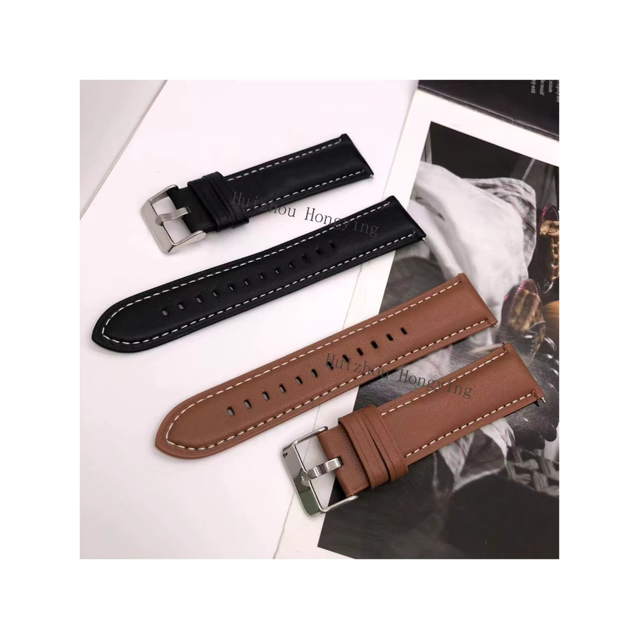 Uhrenarmband Leder, Schwarz, 22mm, für Xiaomi Mi Uhr S1 Pro/S1 Aktive/S2 - Bild 6
