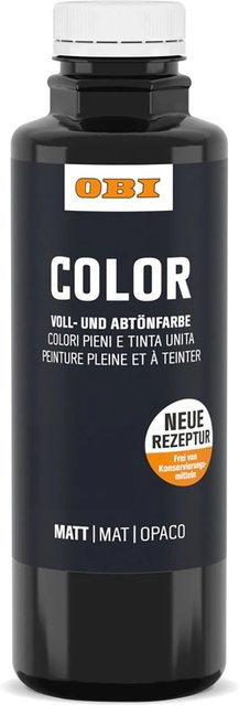 OBI Color Voll- und Abtönfarbe Schwarz, wasserbasiert, 500 ml - Bild 1