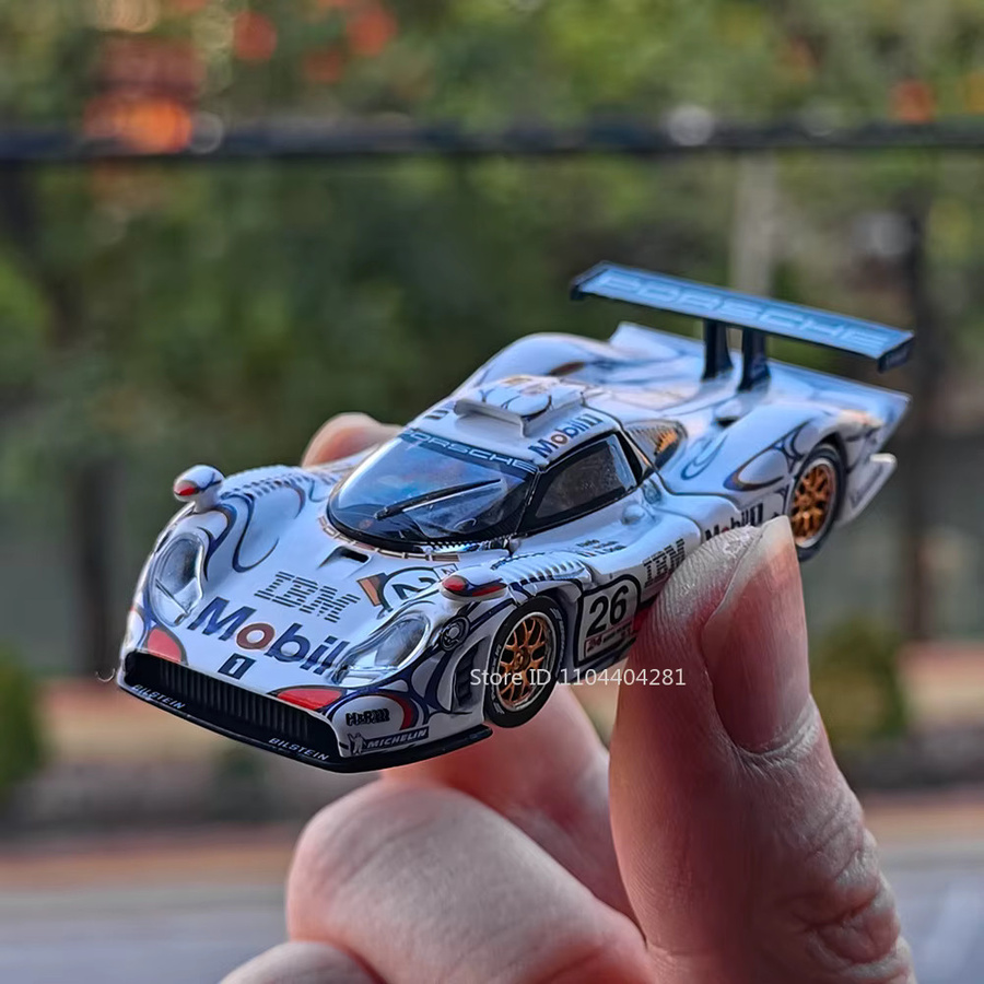 MAKEDA Porsche 911 GT1 LM 1998 Toyota Land Cruiser, Legierungsmodell, 1:64, Metall, Gummi - Bild 4