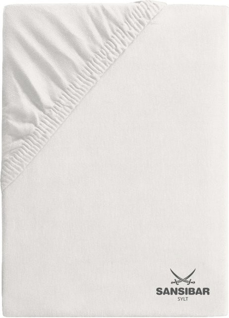 Boxspringbezug SANSIBAR Jersey aus Baumwolle in Weiß, B/T: 140 x 200 cm - Bild 1