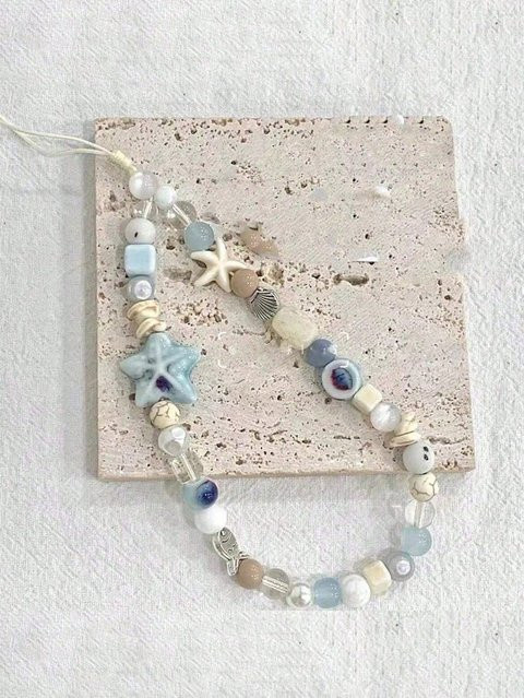 Blaue Stern-Handykette Sommer-Meeresbrise als DIY-Dekoration und Kamera-Verlustschutzband - Bild 1