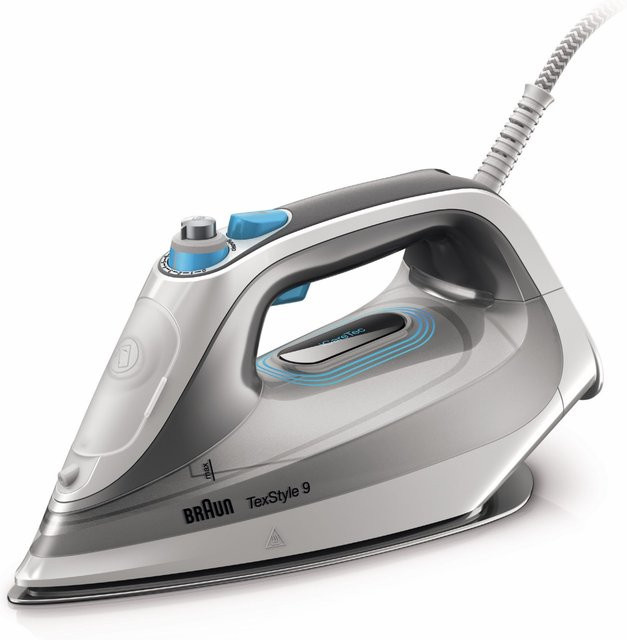 Siemens TexStyle 9 Dampfbügeleisen SI 9270 WH in Weiß/Grau mit 3000 W, 225 g/min Dampfstoß und Eloxal 3D-Bügelsohle - Bild 1