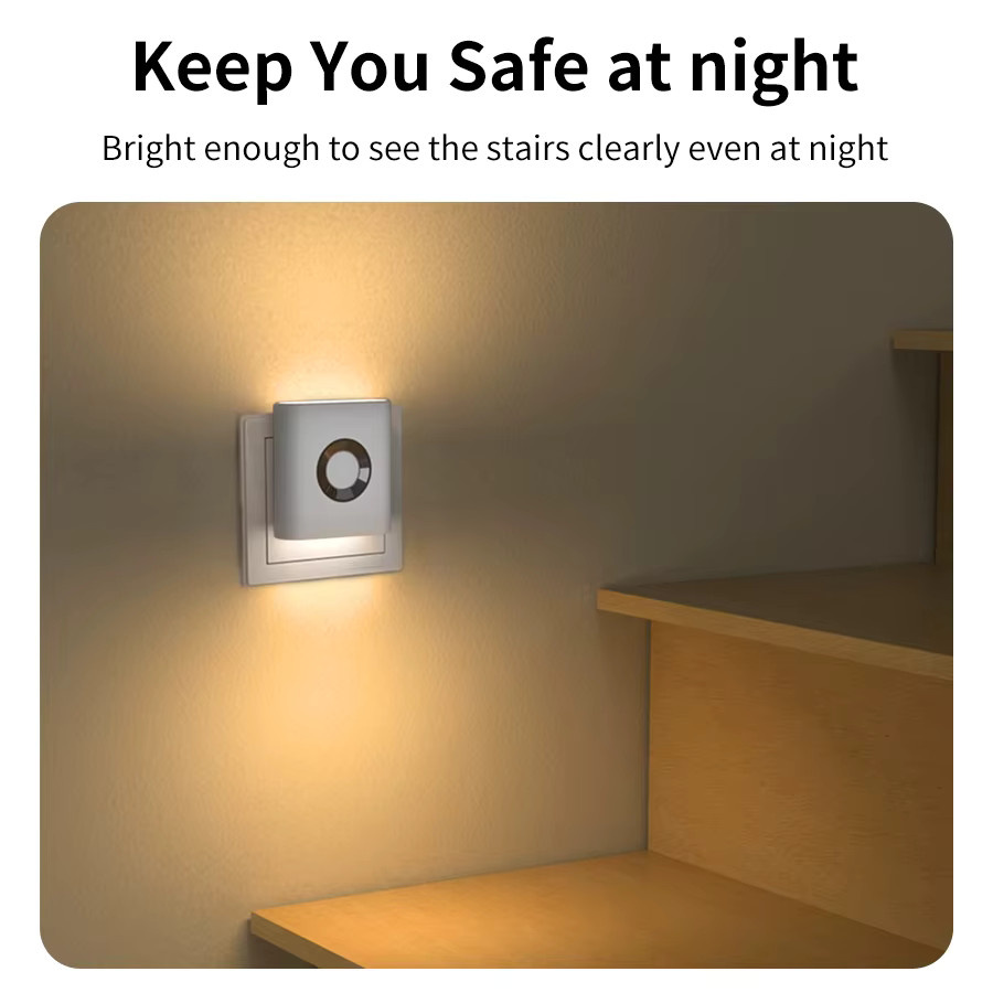 GGBEE LED Nachtlicht mit 5.8G Radar-Bewegungssensor, Steckbare Wandlampe in Weiß mit warmweißem Licht für Flur, Treppen und Kinderzimmer - Bild 2