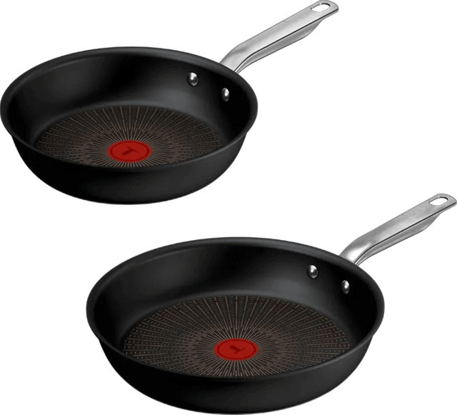 Tefal Experience Bratpfannenset aus Aluminium mit Non-Stick-Beschichtung, Schwarz, Durchmesser: 24 cm und 28 cm - Bild 1
