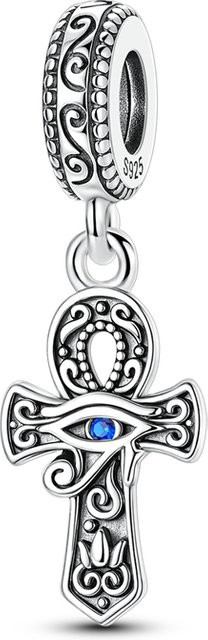 Parmuz Charms, 925 Silber, Perle, CZ-Zirkon, Ankh-Kreuz, Horus-Auge, Damen - Bild 1
