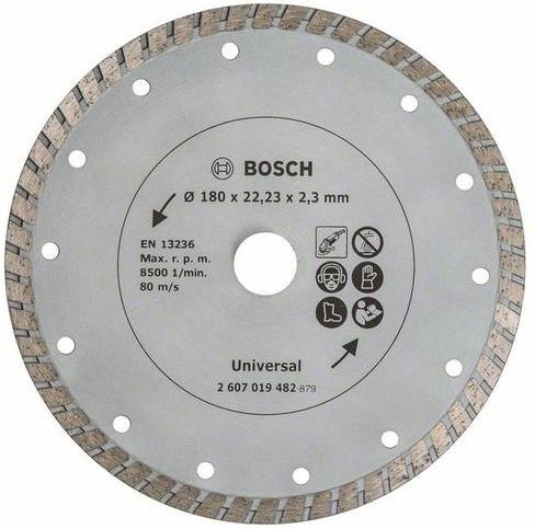 Bosch Diamanttrennscheibe Turbo für Beton und Stein, Farbe: Silber, Durchmesser: 180 mm - Bild 1