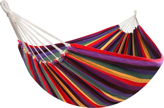 Outsunny Hängematte für Outdoor aus Baumwolle und Polyester, Mehrfarbig, B: 290 cm, H: 150 cm - Bild 1