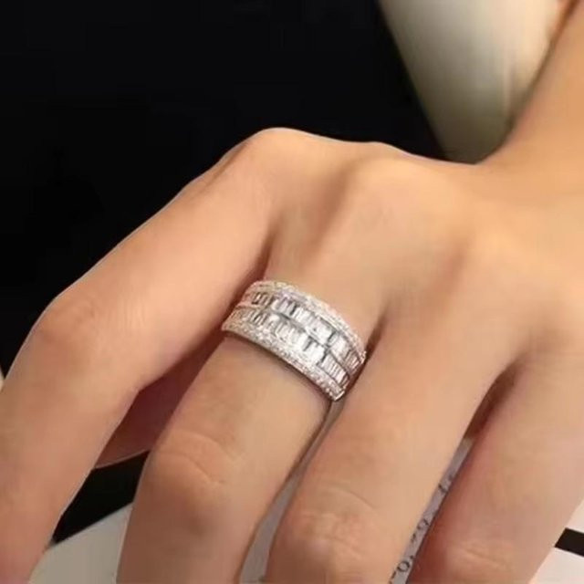 Huitan Fingerring, Silber, Messing, Zirkonia, Damen - Bild 1
