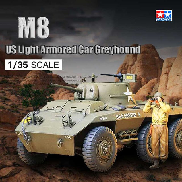 Tamiya m8 leichte gepanzerte Auto Windhund, Modell Kit, 1:35 - Bild 1