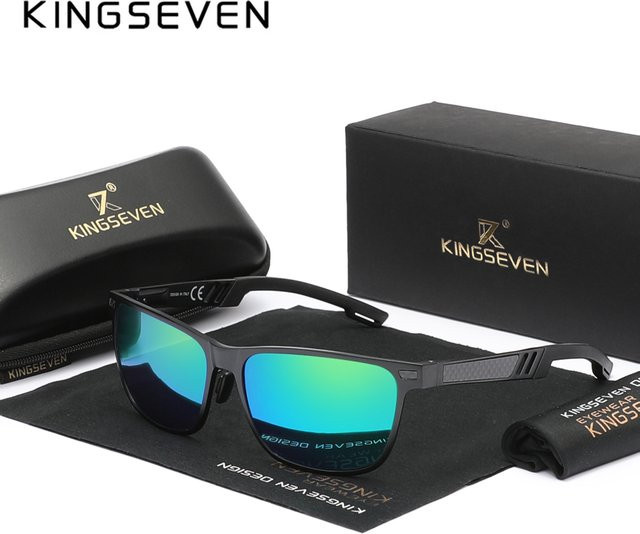 Kings even Sonnenbrille, Unisex, Vollrand, rechteckig, schwarz, polarisiert - Bild 1