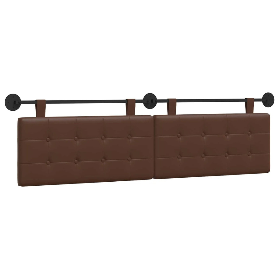vidaXL Wandmontiertes Polsterpaneel aus Kunstleder in Braun, B/H: 170 x 55 cm - Bild 2