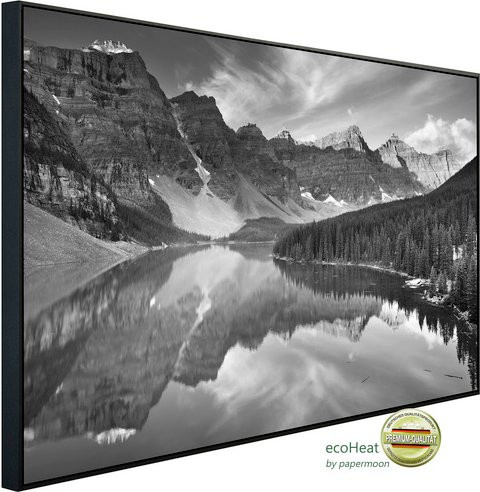 papermoon EcoHeat Infrarotheizung Landschaft Schwarz Weiss mit Matt-Effekt und App-Steuerung - Bild 1