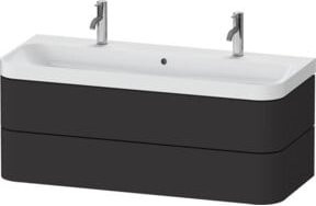 Duravit Möbelwaschtisch Happy D.2 Plus in Graphit Supermatt mit 2 Schubladen, B: 117,5 cm, T: 49 cm, H: 48 cm - Bild 1