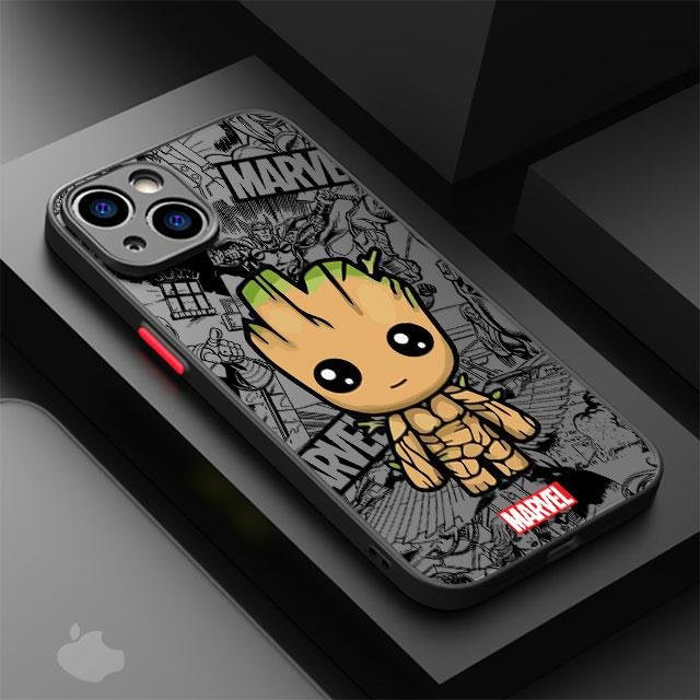 Marvel Groot und Spiderman Cartoon Handyhülle für iPhone Modelle in Multicolour - Bild 1