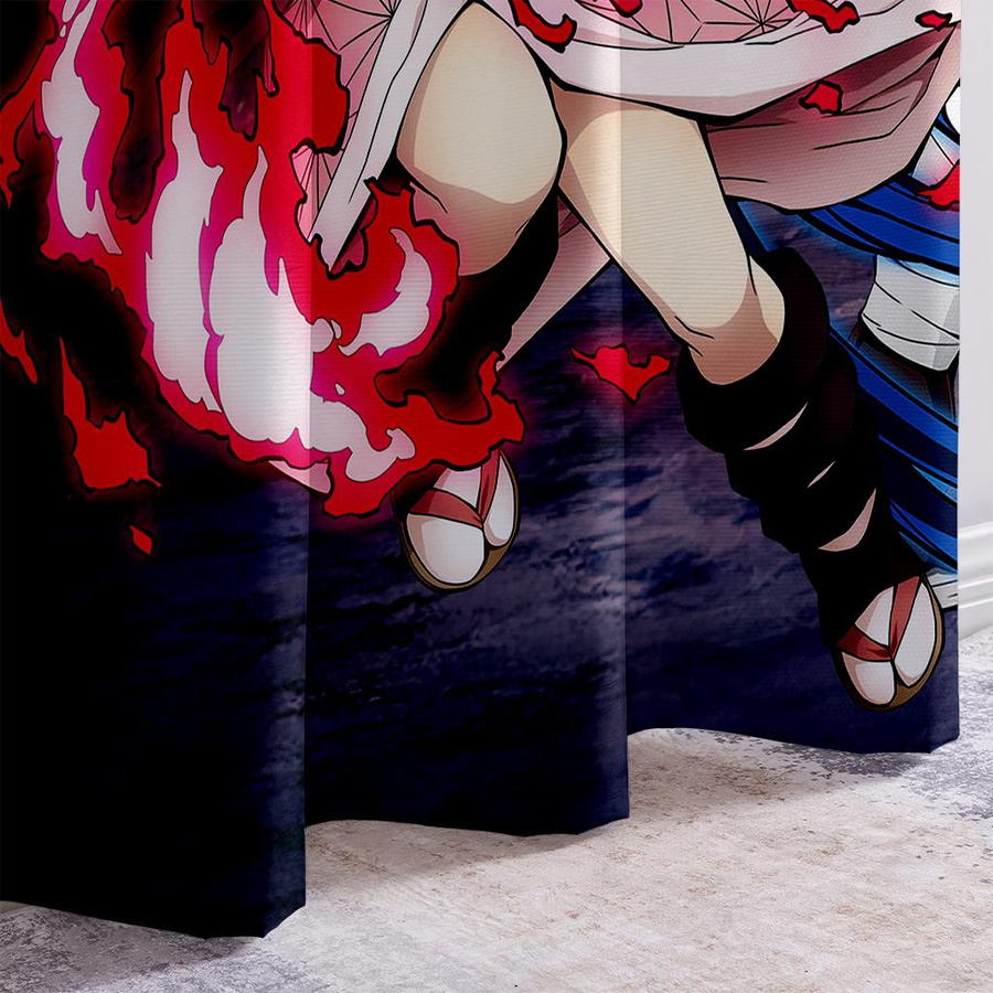 Yiran Furniture Anime Muster Dekorative Vorhänge für Kinderzimmer, 2er-Set, Mehrfarbig, Breite: 50 cm, Höhe: 140 cm - Bild 1