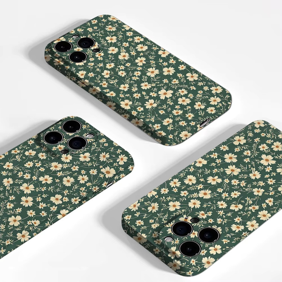 Aurea Case Matte Bumper MagSafe Schutzhülle mit Gänseblümchen Garten Design für iPhone 17 16 15 14 13 Pro Max Plus stoßfest aus hartem PC - Bild 3