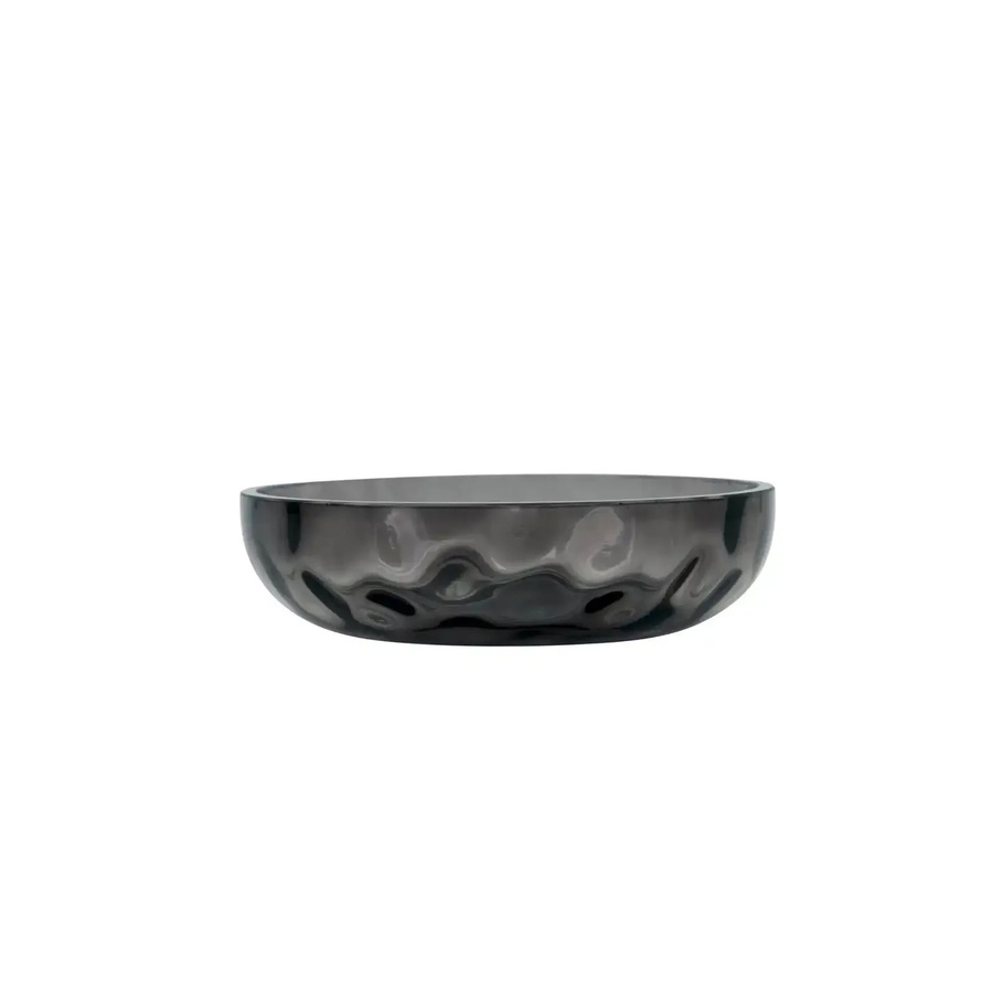 House Doctor Wah Schale aus Glas in Grau mit organischer Form, Durchmesser: 12 cm - Bild 1