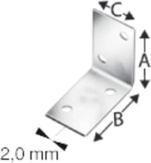 Simpson Winkelverbinder ANPS aus feuerverzinktem Stahl in Silber, B/H/T: 40 x 40 x 25 mm - Bild 1