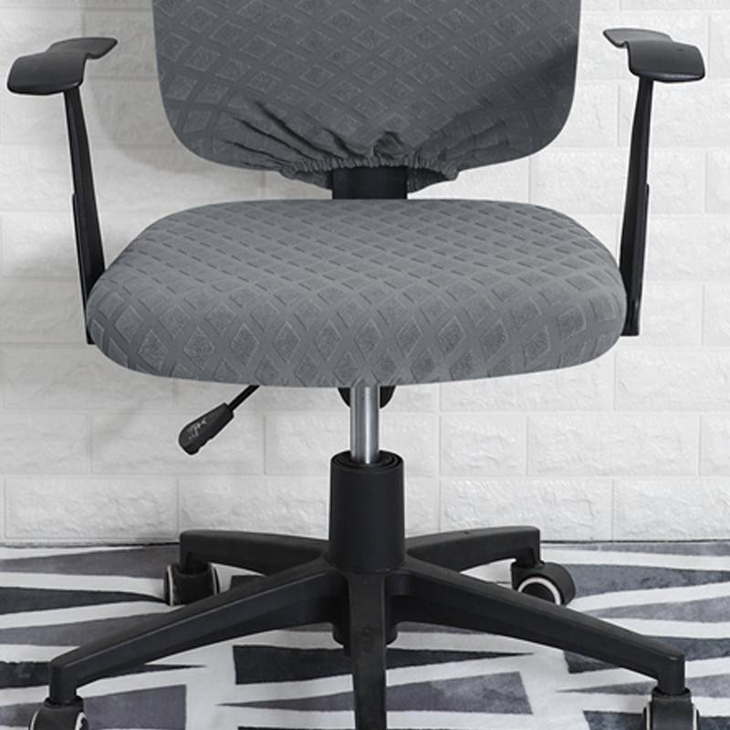 BRHUIXUE Elastischer Bürostuhlbezug aus Jacquard-Fleece in Dunkelgrau - Bild 3