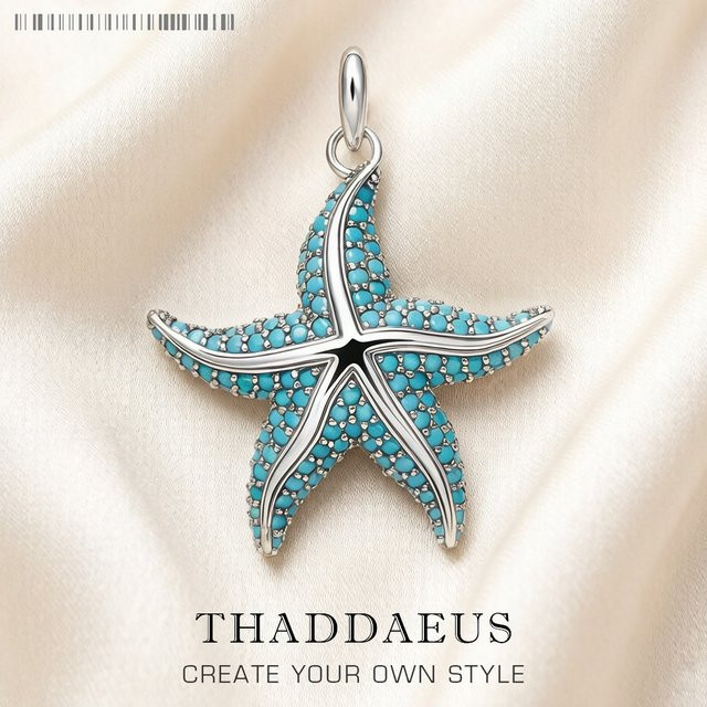 Blue Oceanstar Anhänger, 925 Silber, Unisex - Bild 1