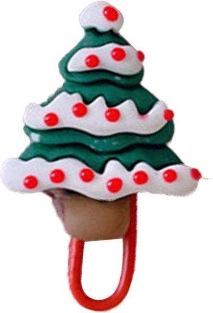 TOMTOP JMS Weihnachts-Büroklammern aus Metall und Resin in Weiß als Lesezeichen und Dokumentklemmen für Büro, Schule und Kinder - Bild 1